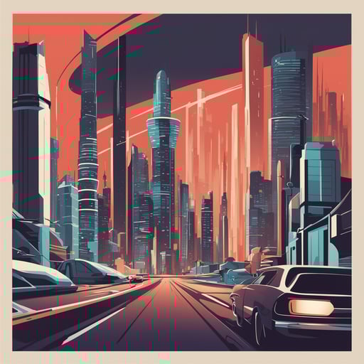 a futuristic cityscape