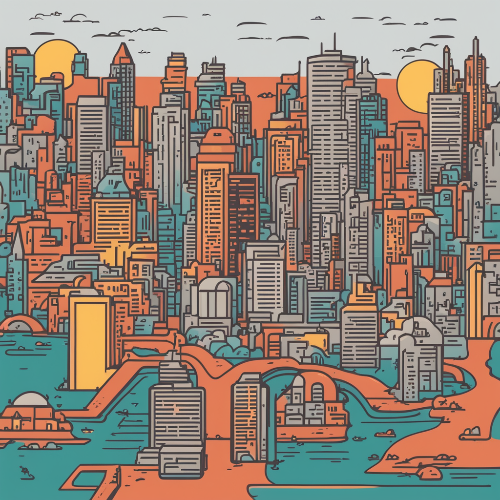 a futuristic cityscape