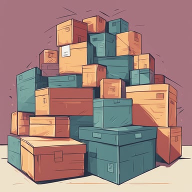 a pile of boxes