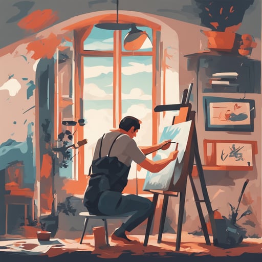 a person painting a picture