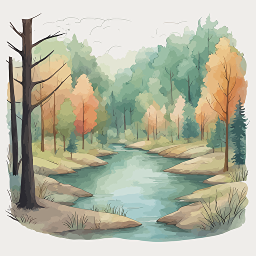 a forest with a river