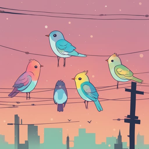 birds on a wire