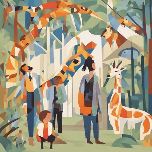 a family at the zoo