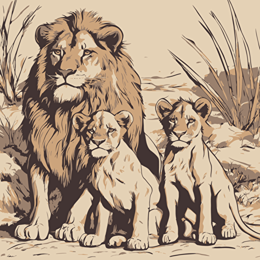 a family of lions