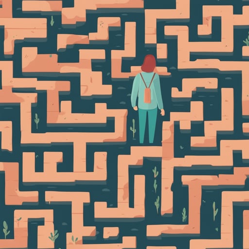 a person standing in a maze
