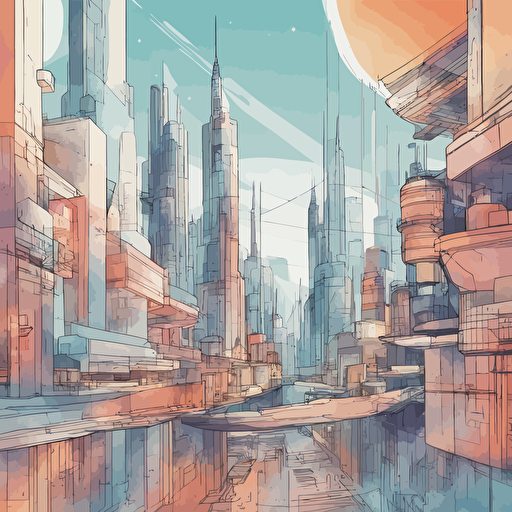 a futuristic cityscape