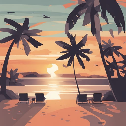 a sunsetting over a beach