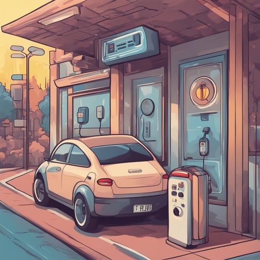 a car recharging at a recharge station