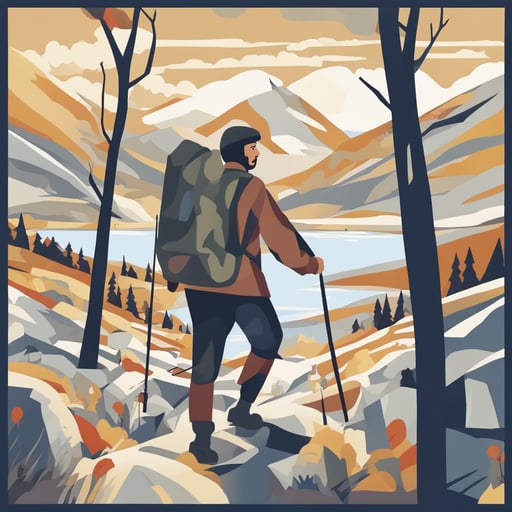 a man hiking