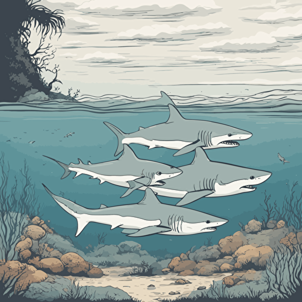 a family of sharks