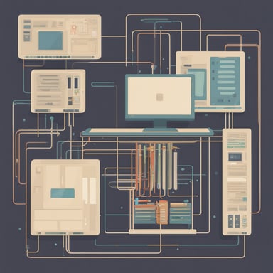 a diagram of a computer connected to a server