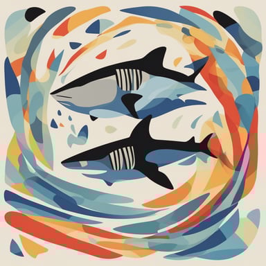 a person diving with sharks