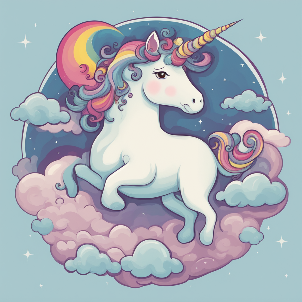 a unicorn on a cloud