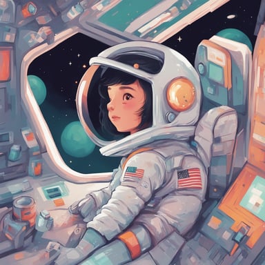an astronaut on a space station
