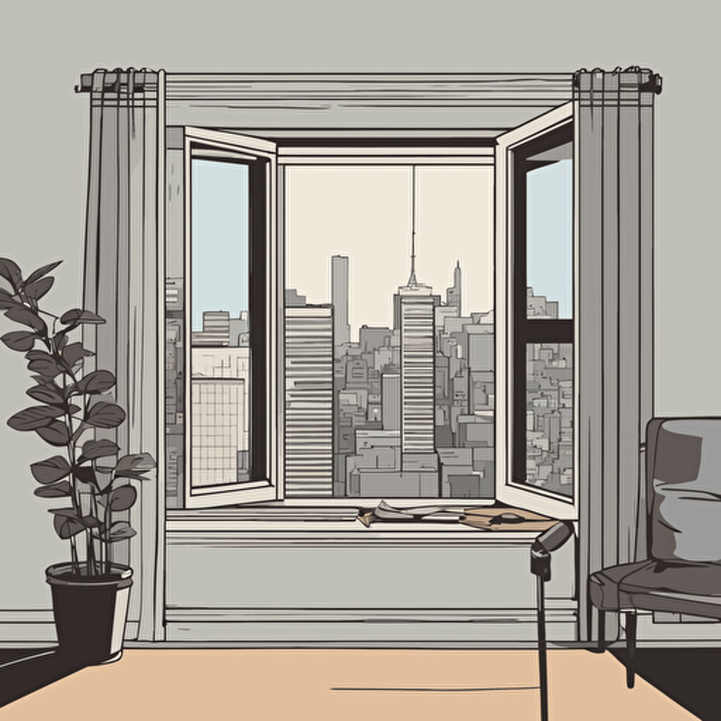 a window with a view of a city