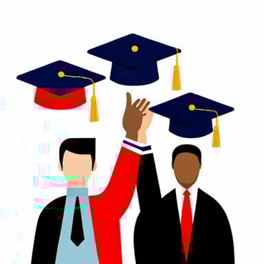 graduations hats in the air