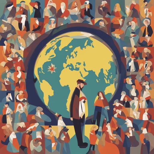 people with a large globe