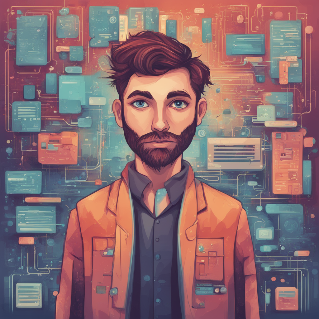 a man presenting code architecture 