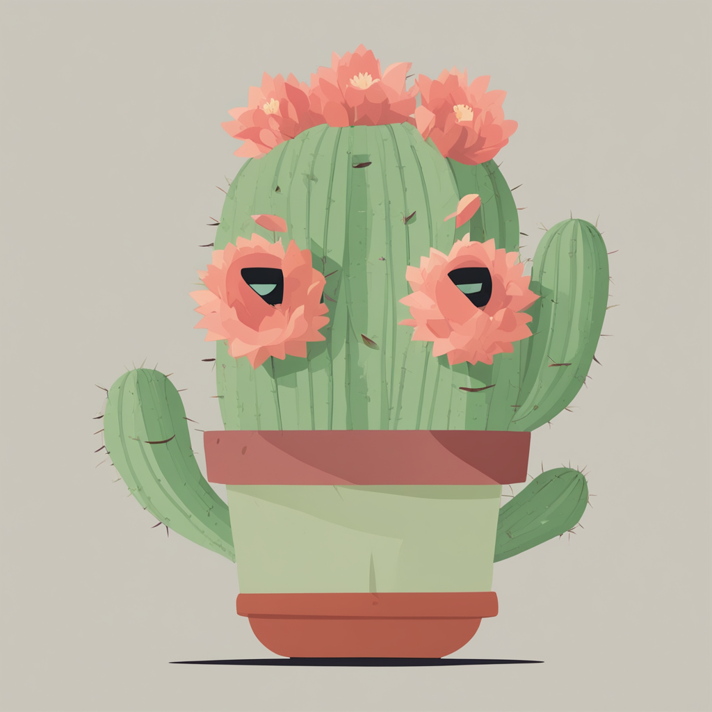a cactus with a face