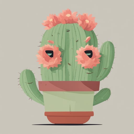 a cactus with a face