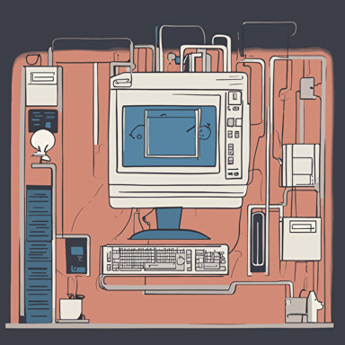 a diagram of a computer connected to a server
