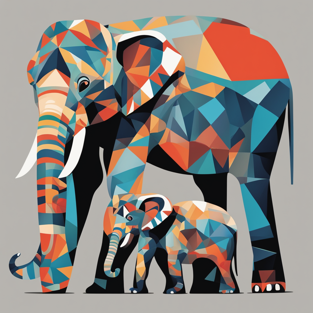 a family of elephants