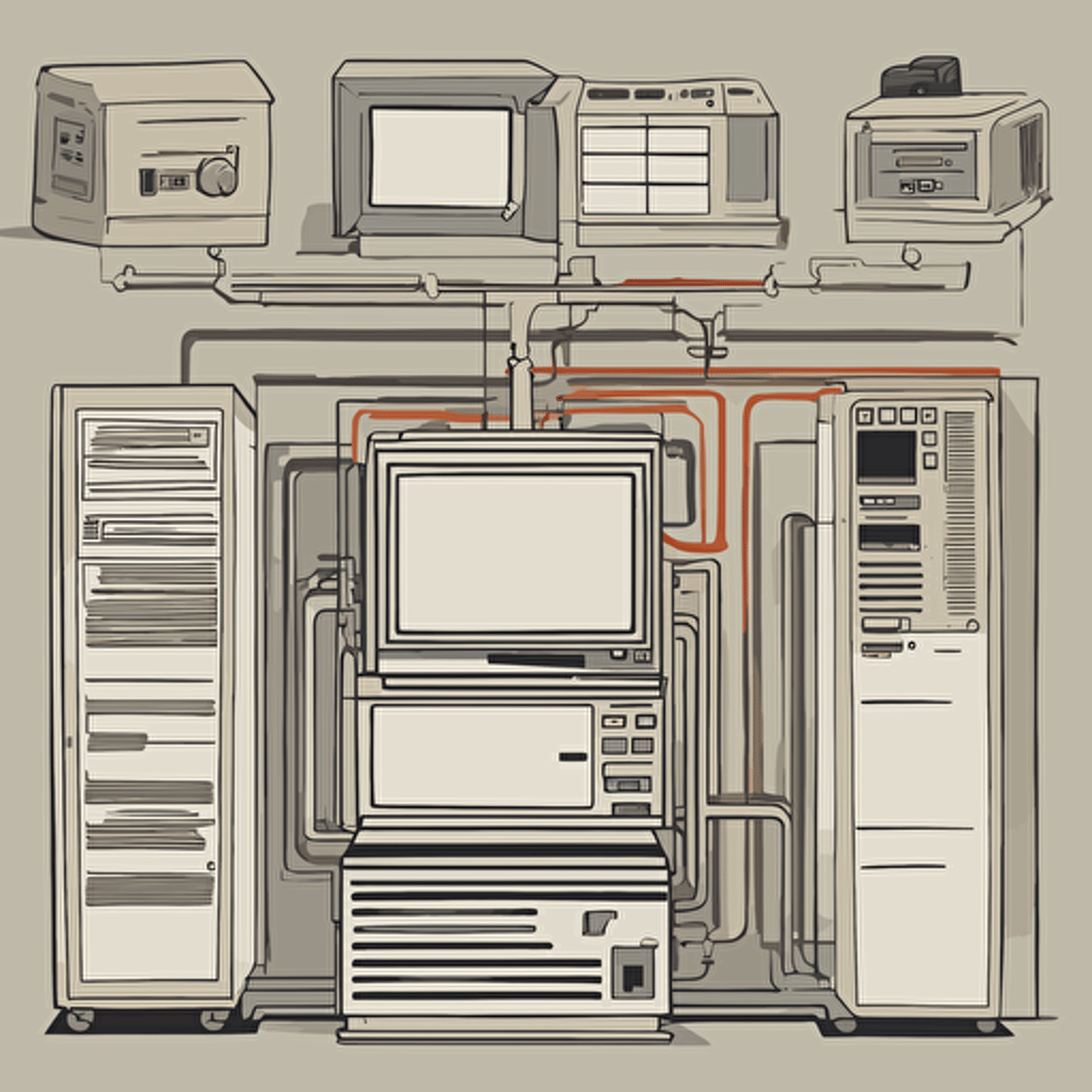 a diagram of a computer connected to a server