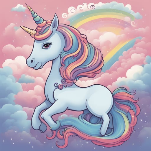 a unicorn on a cloud