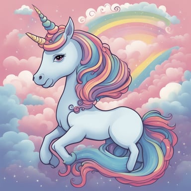 a unicorn on a cloud