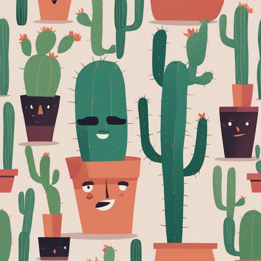 a cactus with a face