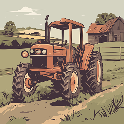 a tractor on a farm