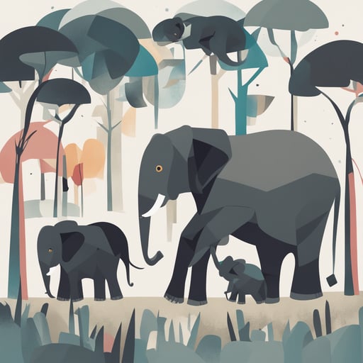 a family of elephants