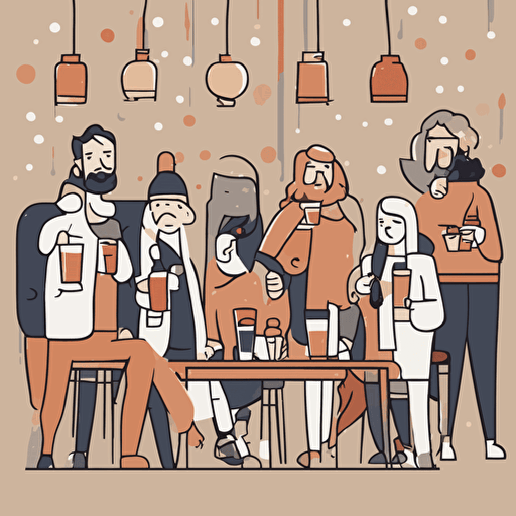 a group of people drinking and having fun