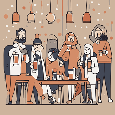 a group of people drinking and having fun