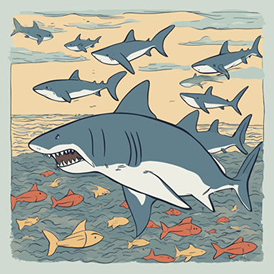 a sea full of sharks