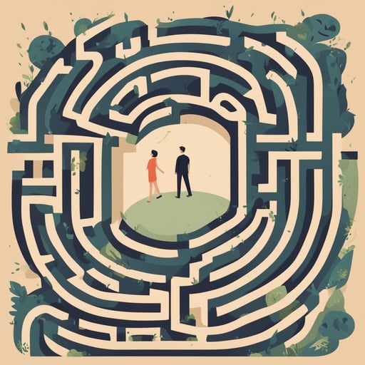 a person standing in a maze