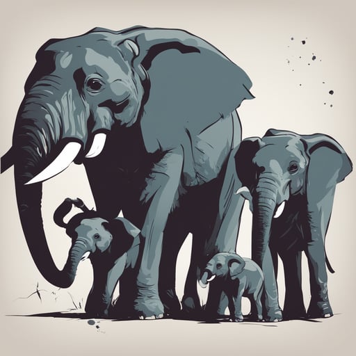 a family of elephants