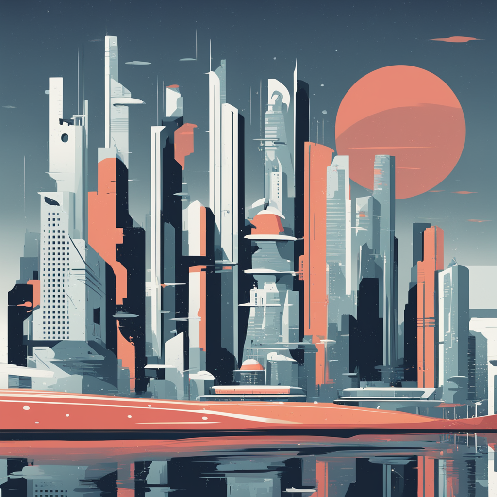 a futuristic cityscape