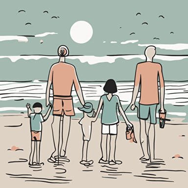 a family at the beach