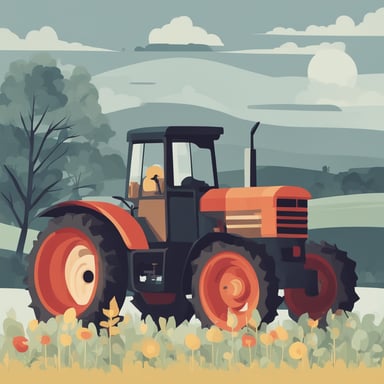 a tractor on a farm