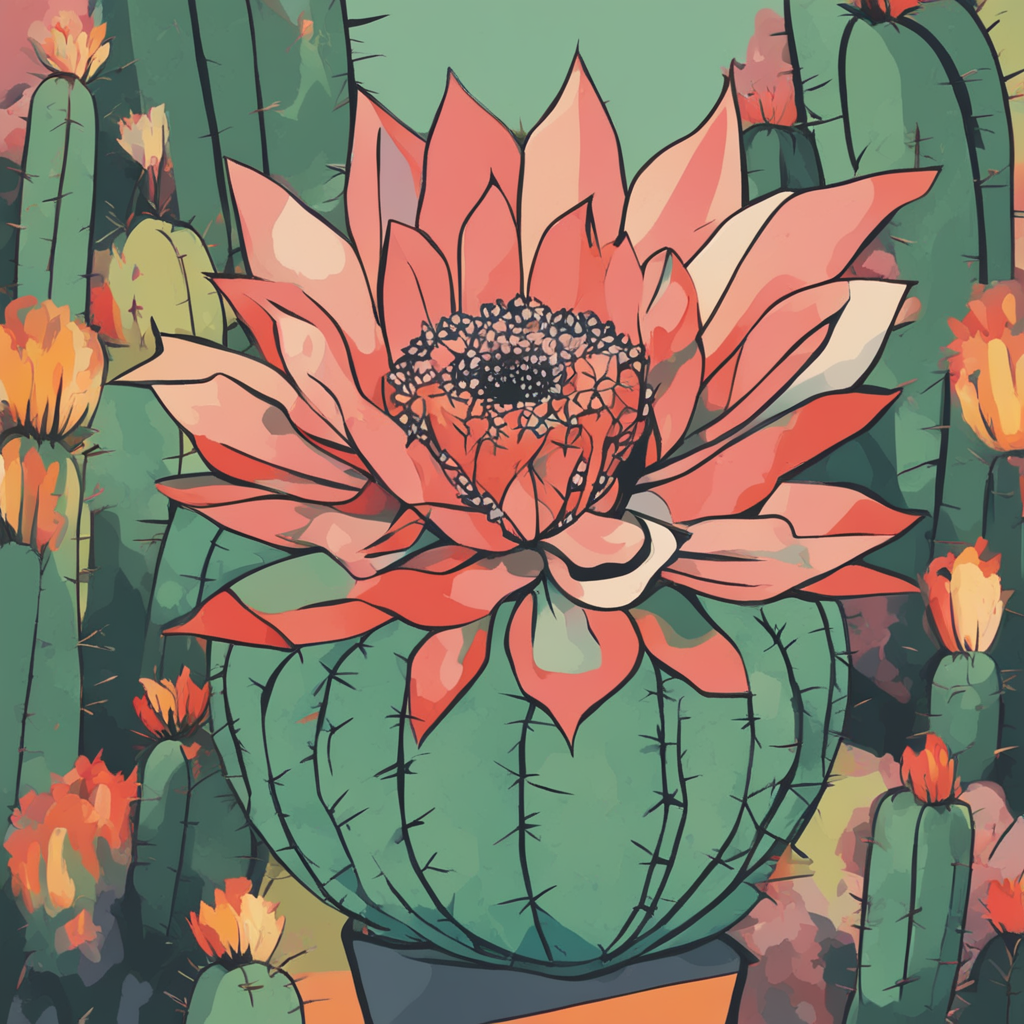 a cactus with a flower