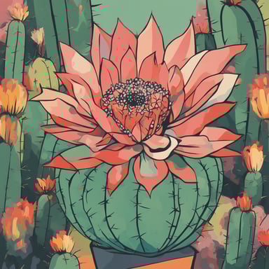 a cactus with a flower