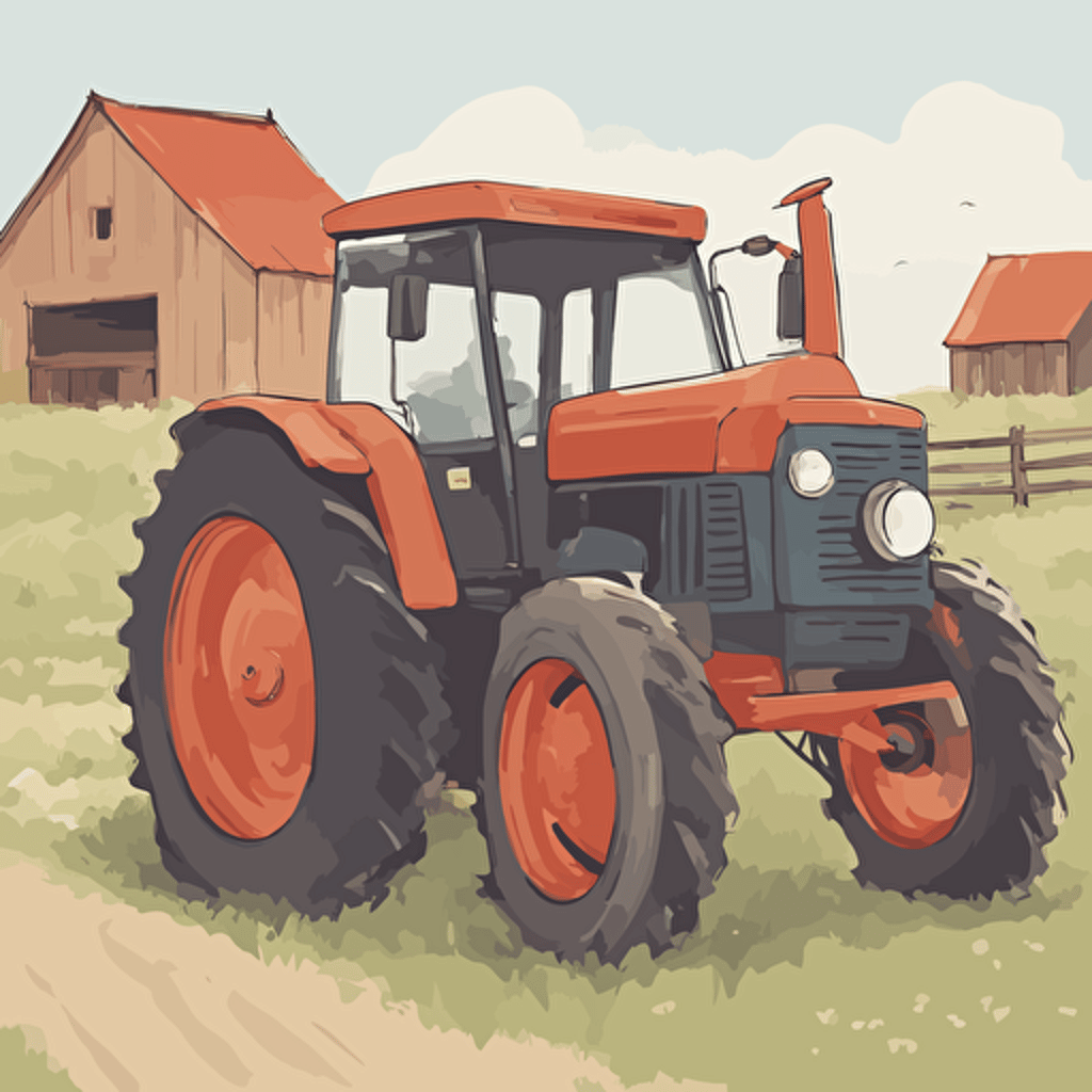 a tractor on a farm