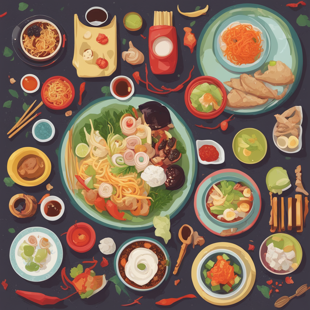 an asian cuisine meal