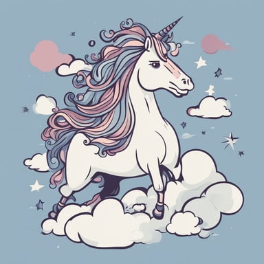 a unicorn on a cloud