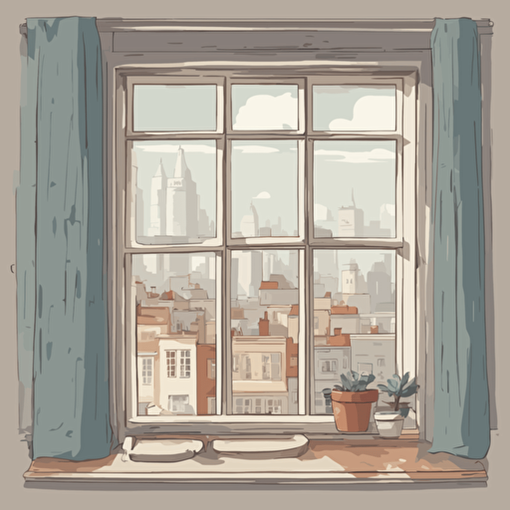 a window with a view of a city