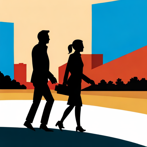 a couple walking together at the sunset