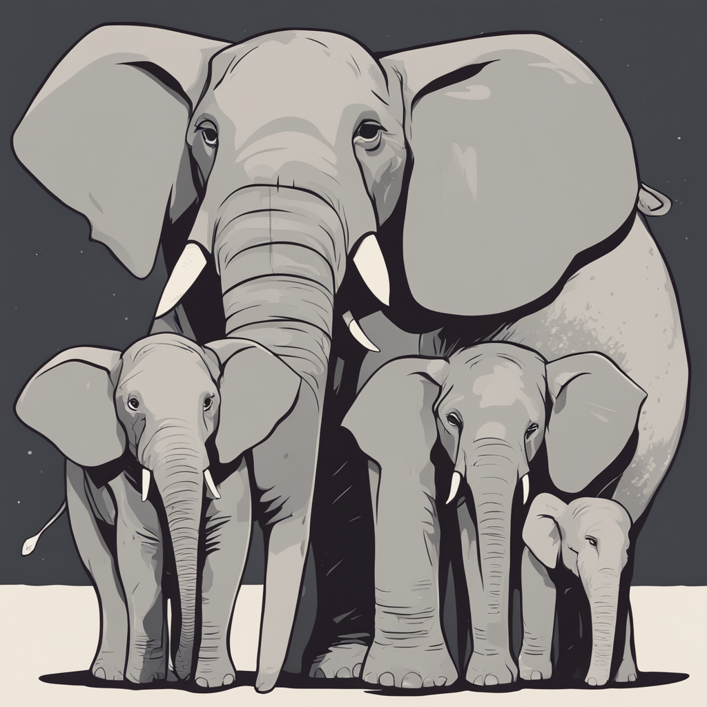 a family of elephants