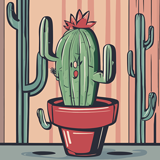 a cactus with a face