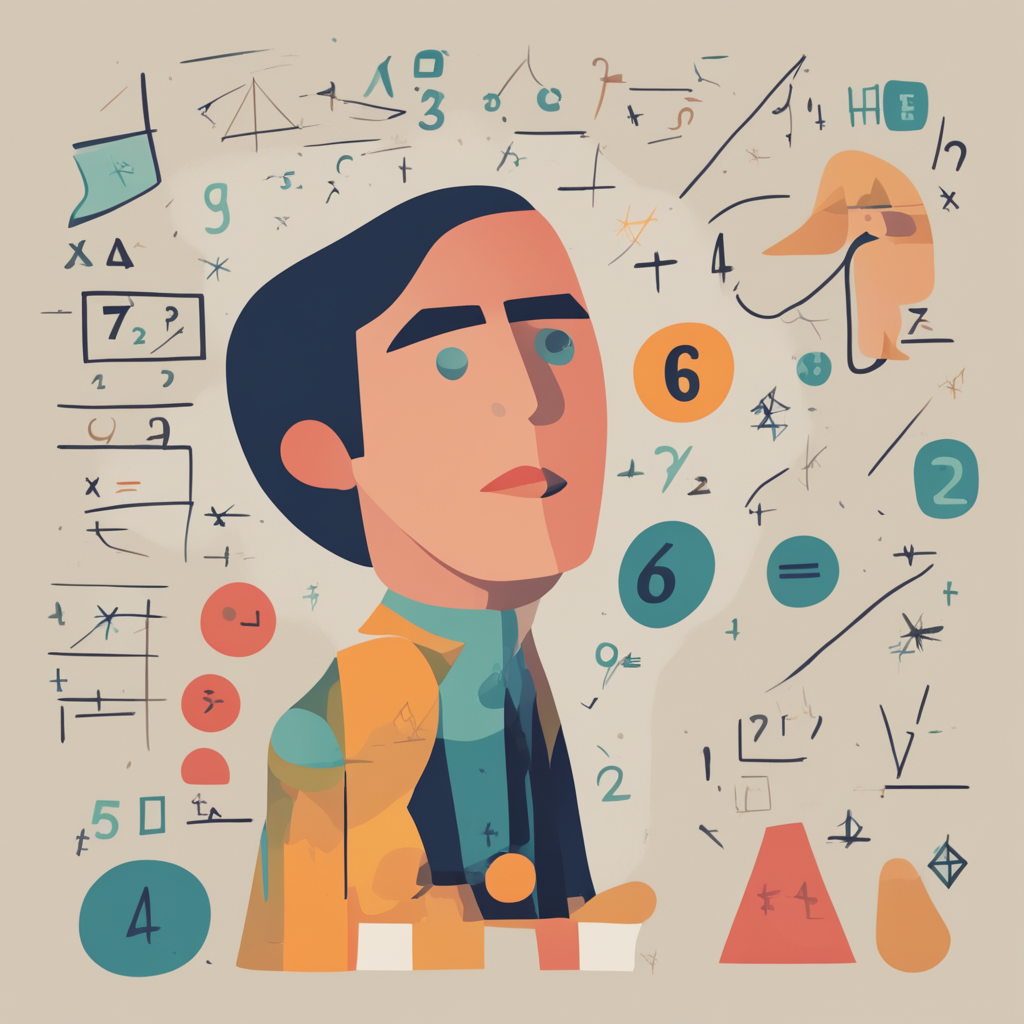 a person with math equations